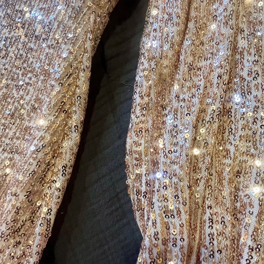 Ivy City Co Rose Gold Sequin Long Sleeve Dress - Picture 2 of 5